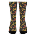Embroidery Chinese Dragon Pattern Print Crew Socks