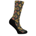 Embroidery Chinese Dragon Pattern Print Crew Socks
