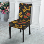 Embroidery Chinese Dragon Pattern Print Dining Chair Slipcover