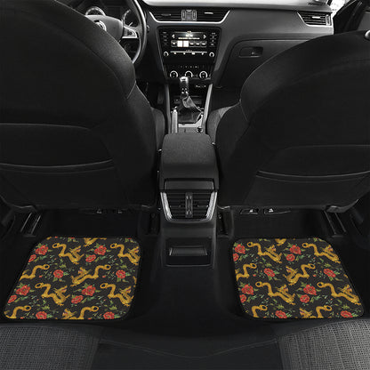 Embroidery Chinese Dragon Pattern Print Front and Back Car Floor Mats