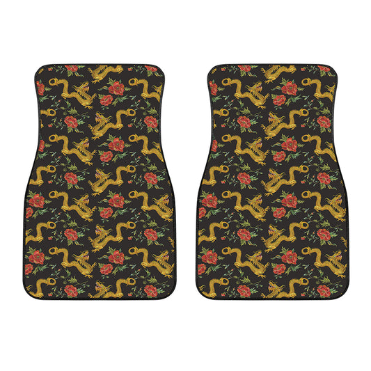 Embroidery Chinese Dragon Pattern Print Front Car Floor Mats