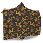 Embroidery Chinese Dragon Pattern Print Hooded Blanket