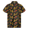 Embroidery Chinese Dragon Pattern Print Men's Short Sleeve Shirt