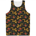 Embroidery Chinese Dragon Pattern Print Men's Tank Top