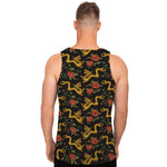 Embroidery Chinese Dragon Pattern Print Men's Tank Top