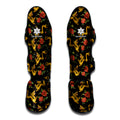 Embroidery Chinese Dragon Pattern Print Muay Thai Shin Guards