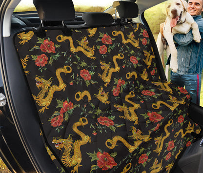 Embroidery Chinese Dragon Pattern Print Pet Car Back Seat Cover