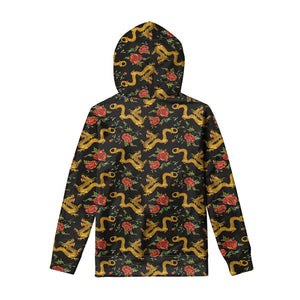 Embroidery Chinese Dragon Pattern Print Pullover Hoodie