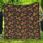 Embroidery Chinese Dragon Pattern Print Quilt