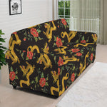 Embroidery Chinese Dragon Pattern Print Sofa Cover