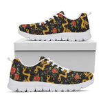 Embroidery Chinese Dragon Pattern Print White Sneakers