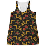 Embroidery Chinese Dragon Pattern Print Women's Racerback Tank Top