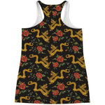 Embroidery Chinese Dragon Pattern Print Women's Racerback Tank Top
