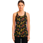 Embroidery Chinese Dragon Pattern Print Women's Racerback Tank Top