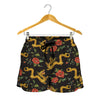 Embroidery Chinese Dragon Pattern Print Women's Shorts