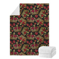 Embroidery Crown Pattern Print Blanket