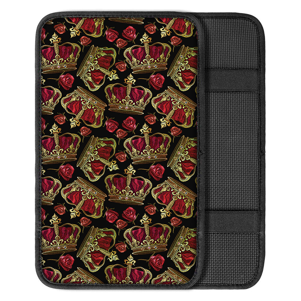 Embroidery Crown Pattern Print Car Center Console Cover