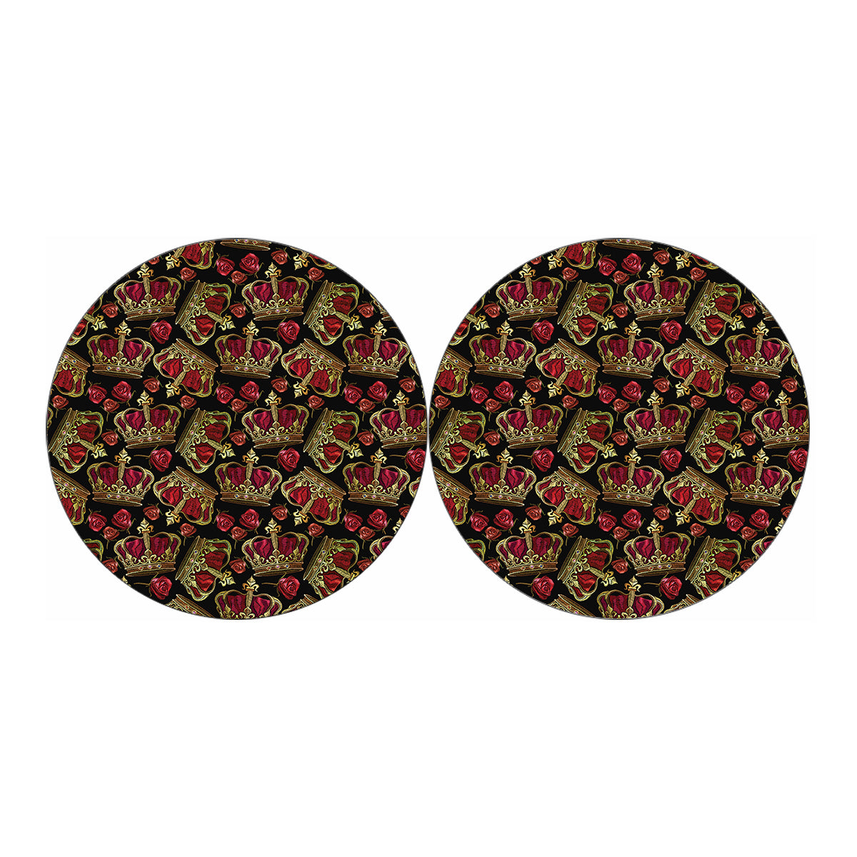 Embroidery Crown Pattern Print Car Coasters
