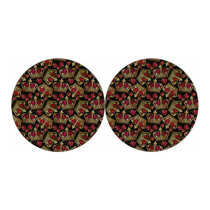 Embroidery Crown Pattern Print Car Coasters