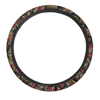Embroidery Crown Pattern Print Car Steering Wheel Cover