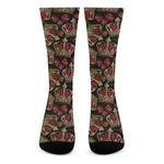 Embroidery Crown Pattern Print Crew Socks