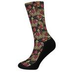 Embroidery Crown Pattern Print Crew Socks