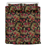 Embroidery Crown Pattern Print Duvet Cover Bedding Set