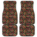 Embroidery Crown Pattern Print Front and Back Car Floor Mats