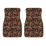 Embroidery Crown Pattern Print Front Car Floor Mats