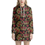 Embroidery Crown Pattern Print Hoodie Dress