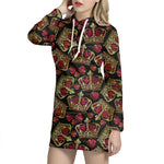 Embroidery Crown Pattern Print Hoodie Dress