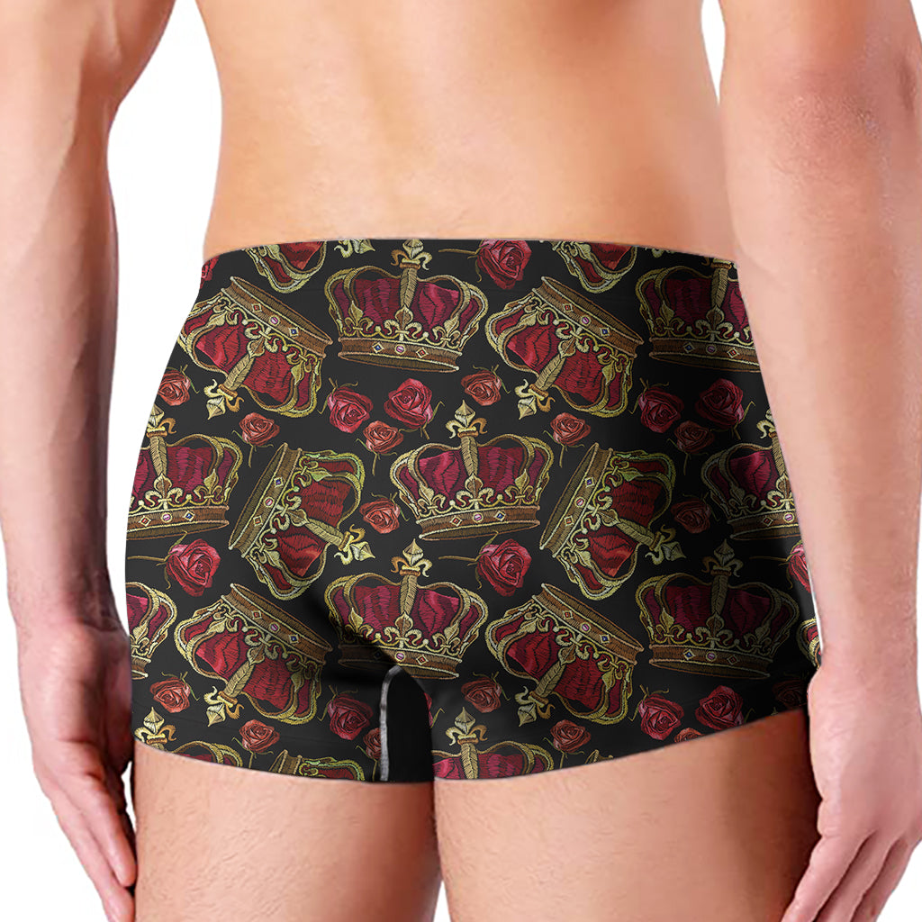 Embroidery Crown Pattern Print Men's Boxer Briefs