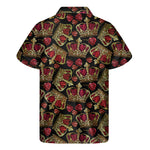 Embroidery Crown Pattern Print Men's Short Sleeve Shirt