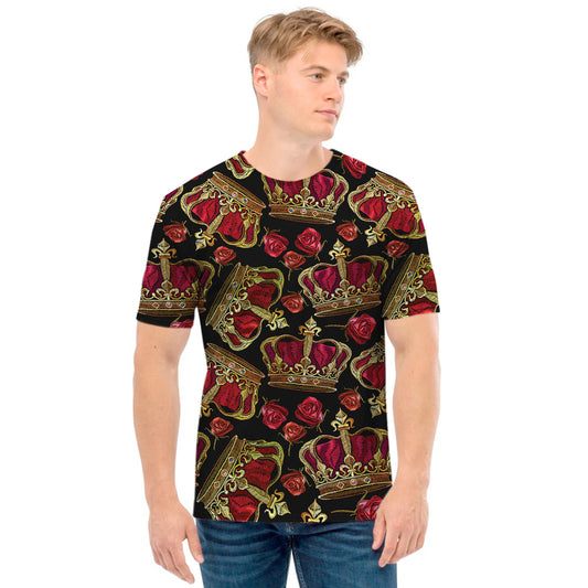 Embroidery Crown Pattern Print Men's T-Shirt