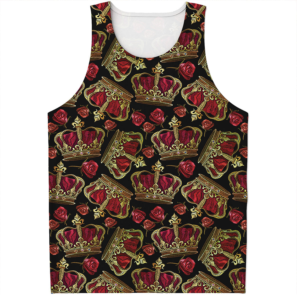 Embroidery Crown Pattern Print Men's Tank Top