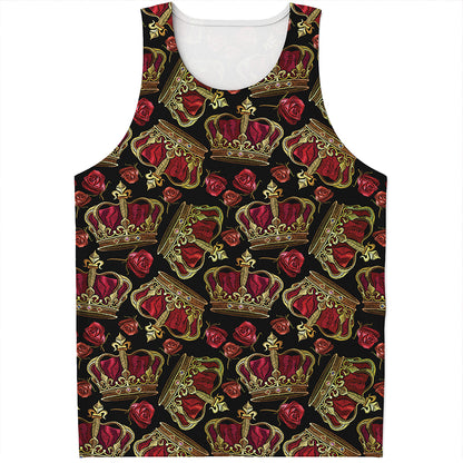 Embroidery Crown Pattern Print Men's Tank Top