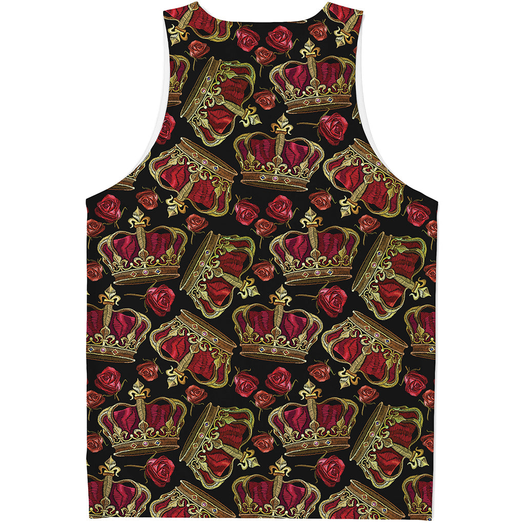 Embroidery Crown Pattern Print Men's Tank Top