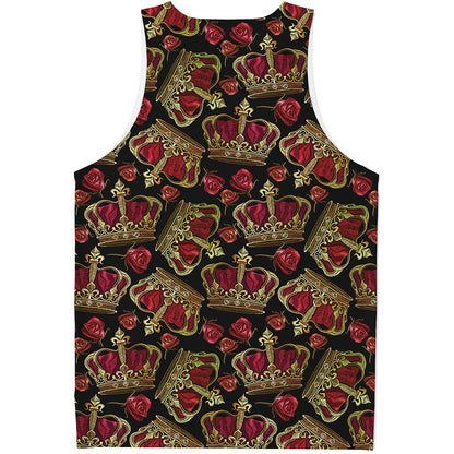 Embroidery Crown Pattern Print Men's Tank Top