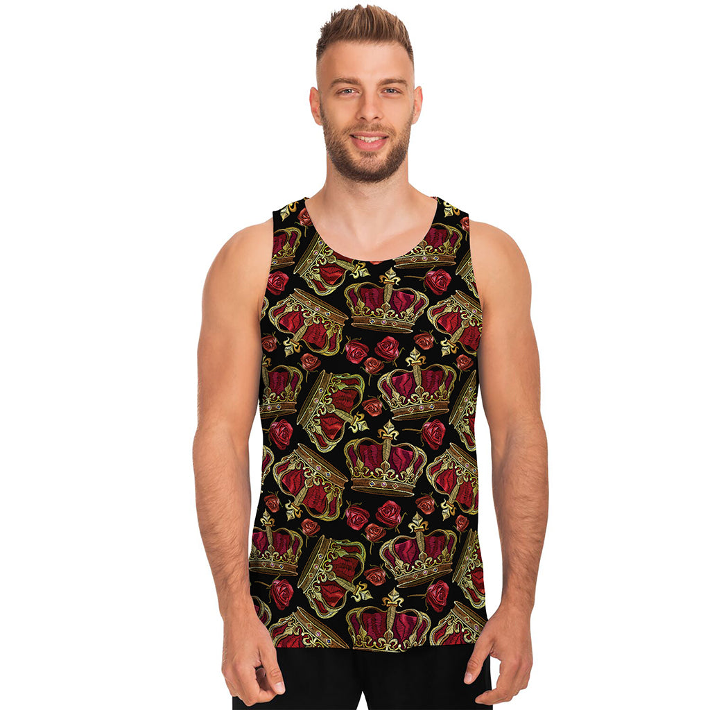 Embroidery Crown Pattern Print Men's Tank Top