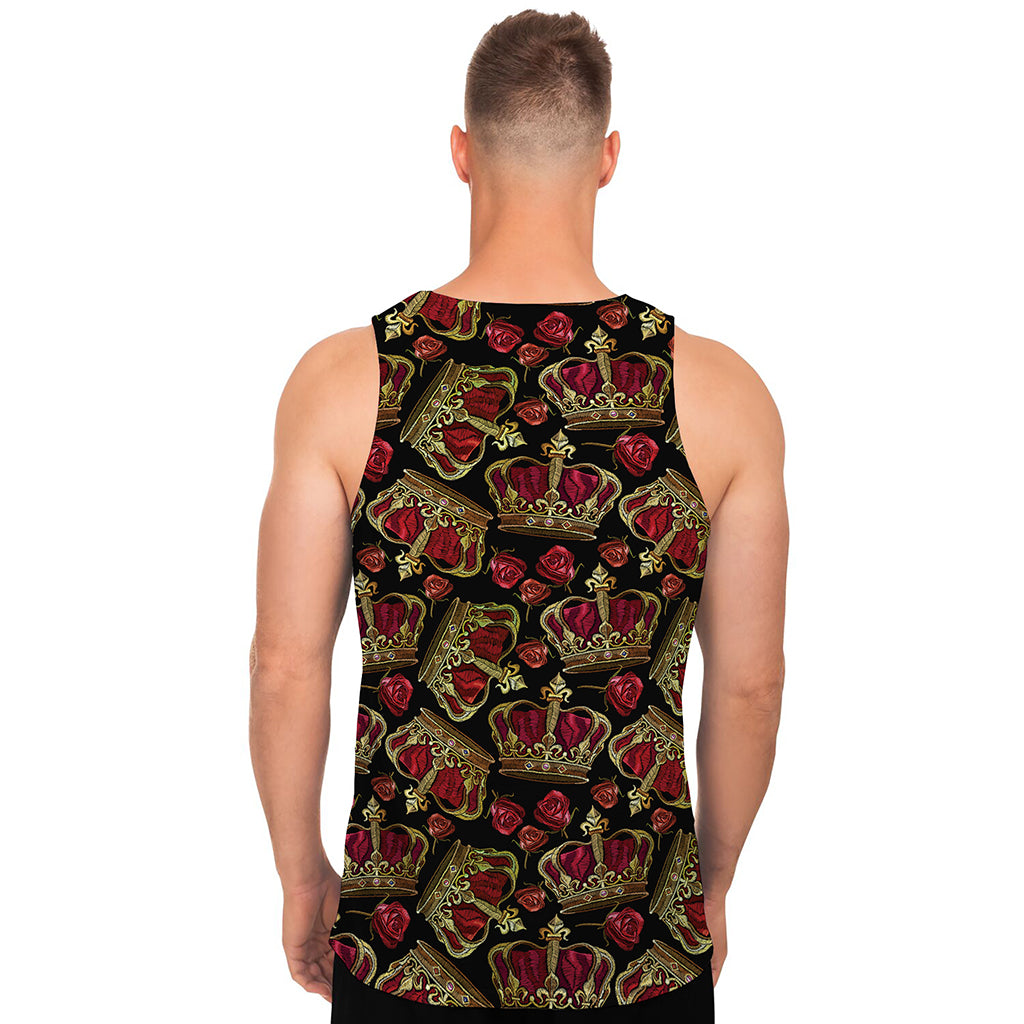 Embroidery Crown Pattern Print Men's Tank Top