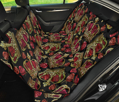 Embroidery Crown Pattern Print Pet Car Back Seat Cover