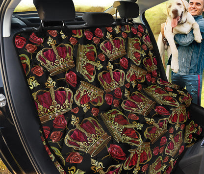 Embroidery Crown Pattern Print Pet Car Back Seat Cover