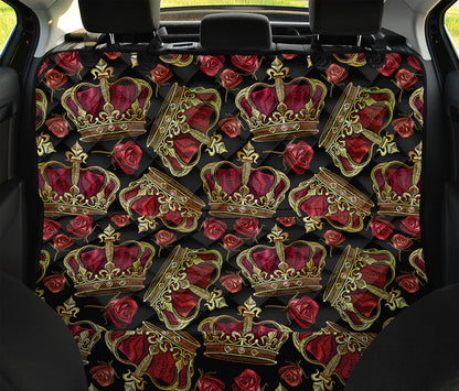 Embroidery Crown Pattern Print Pet Car Back Seat Cover