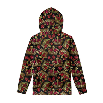 Embroidery Crown Pattern Print Pullover Hoodie