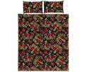 Embroidery Crown Pattern Print Quilt Bed Set