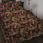 Embroidery Crown Pattern Print Quilt Bed Set