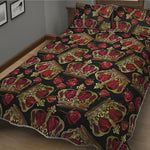 Embroidery Crown Pattern Print Quilt Bed Set