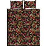 Embroidery Crown Pattern Print Quilt Bed Set