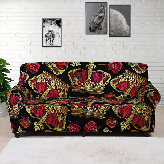 Embroidery Crown Pattern Print Sofa Cover