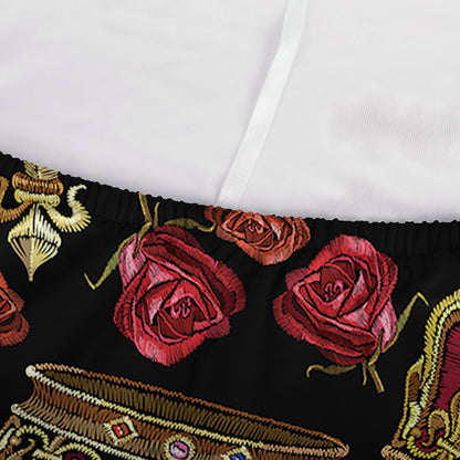 Embroidery Crown Pattern Print Sofa Cover